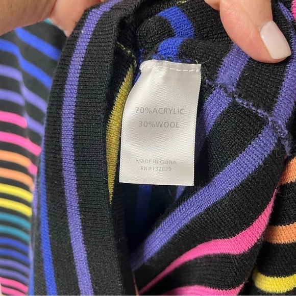 Lovers and Friends Unity Sweater Dress Rainbow Stripe Size Large Long Sleeve - Picture 8 of 9